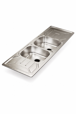 Double Bowl,Double Drain Stainless Steel Kitchen Sink.