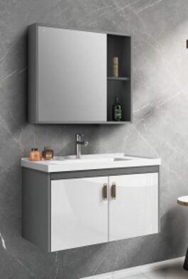 Modern Vanity Cabinet With Mirror.
