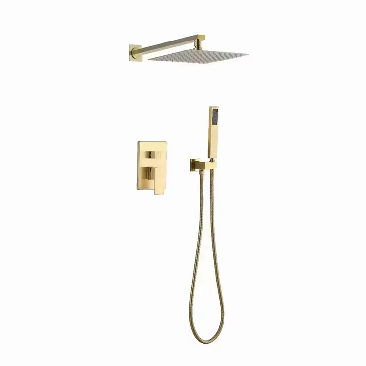 Gold/Brass Concealed Shower - Square