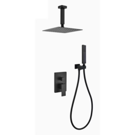 Matte Black Ceiling-Mounted Square Shower Head