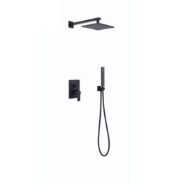 Matte Black Concealed Shower - Square