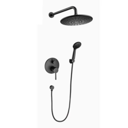 Matte Black Concealed Shower - Round